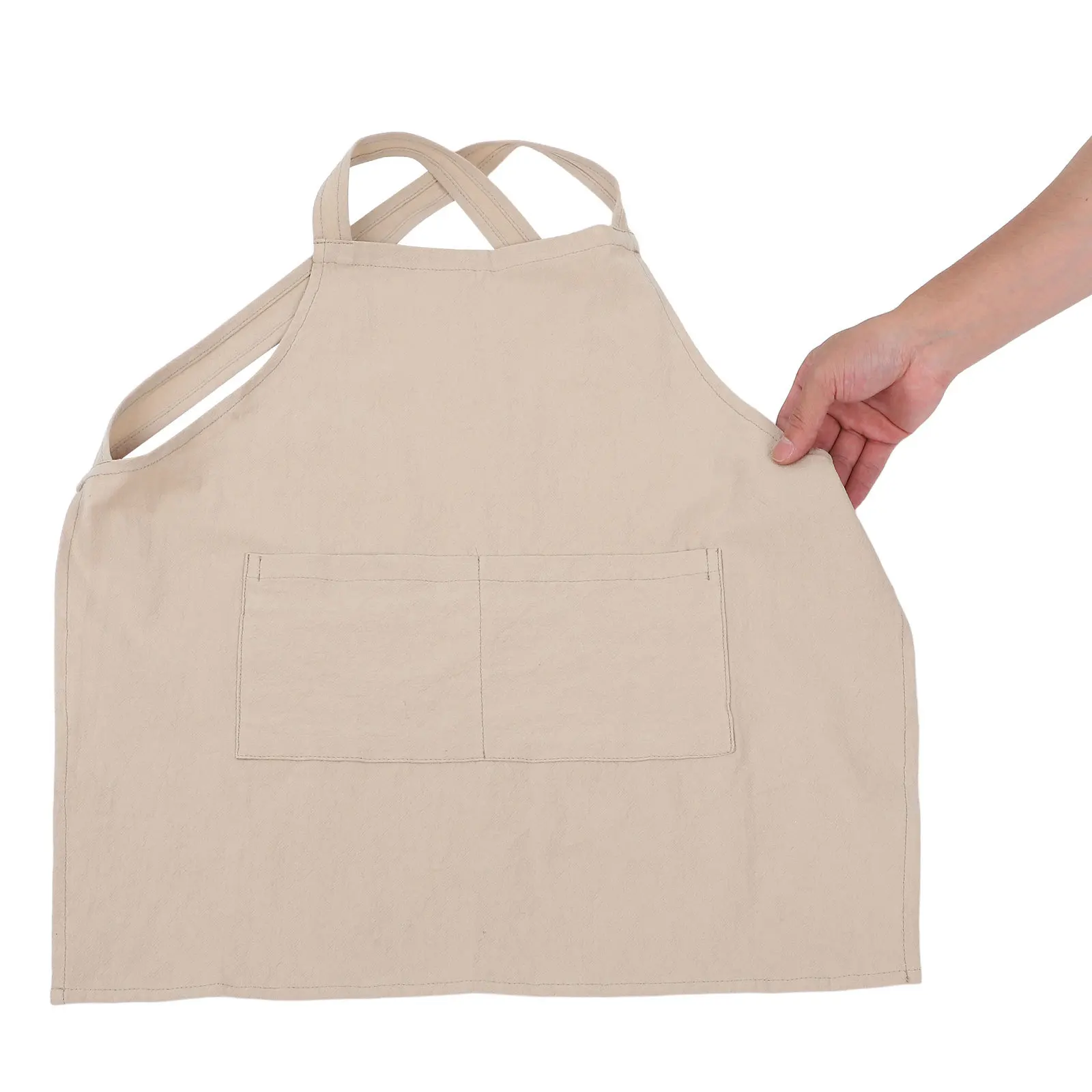 

Kids Painting Apron Cotton Linen No Tie Easy Wear Protection for Art Craft Drawing Cooking Baking Creative Activities