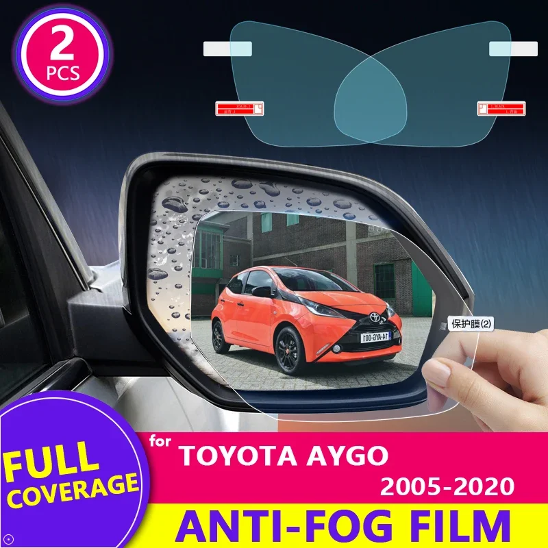 Rain Film Full Cover Rearview Mirror Clear Anti-Fog Rainproof for Toyota Aygo 2005~2020 2008 2010 2017 2018 Car Stickers Goods