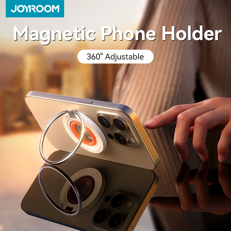 

Joyroom Magnetic Ring Phone Holder Silicone Soft Kickstand Magnetic Phone Grip Holder Stand For iPhone 16 15 14 13 12 Pro Max