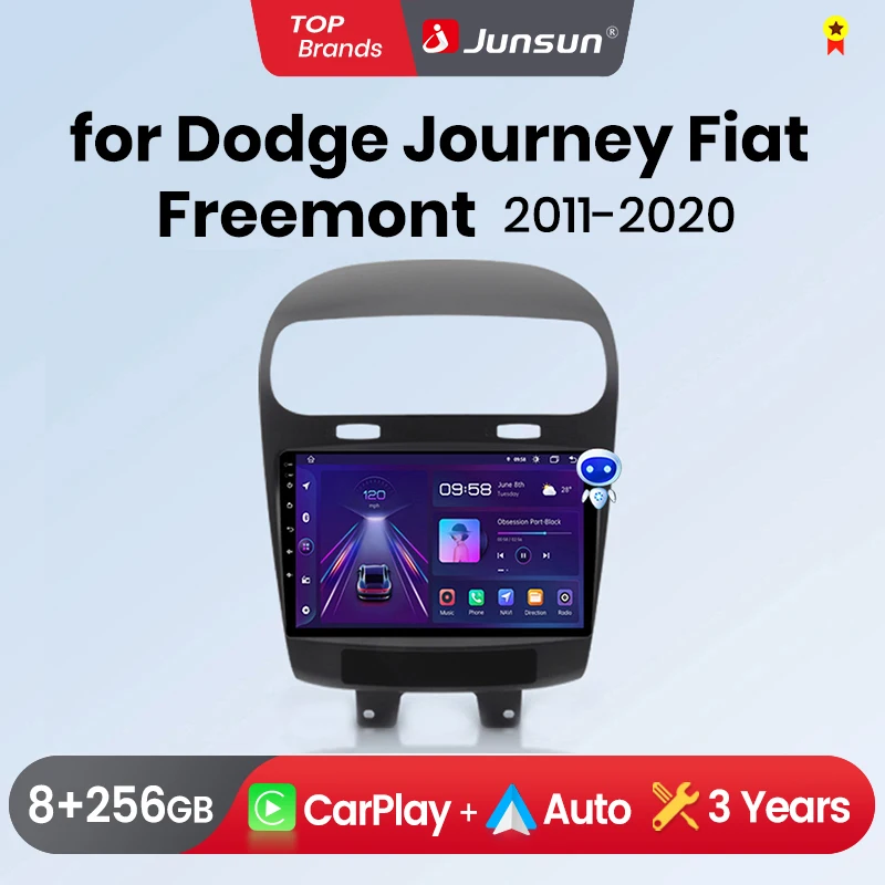 Junsun-CarPlay Android Auto Radio pour Dodge 150.Fiat, Freemont 2011-2020, 360, Caméra, Systèmes intelligents de voiture, 2 Din Autoradio