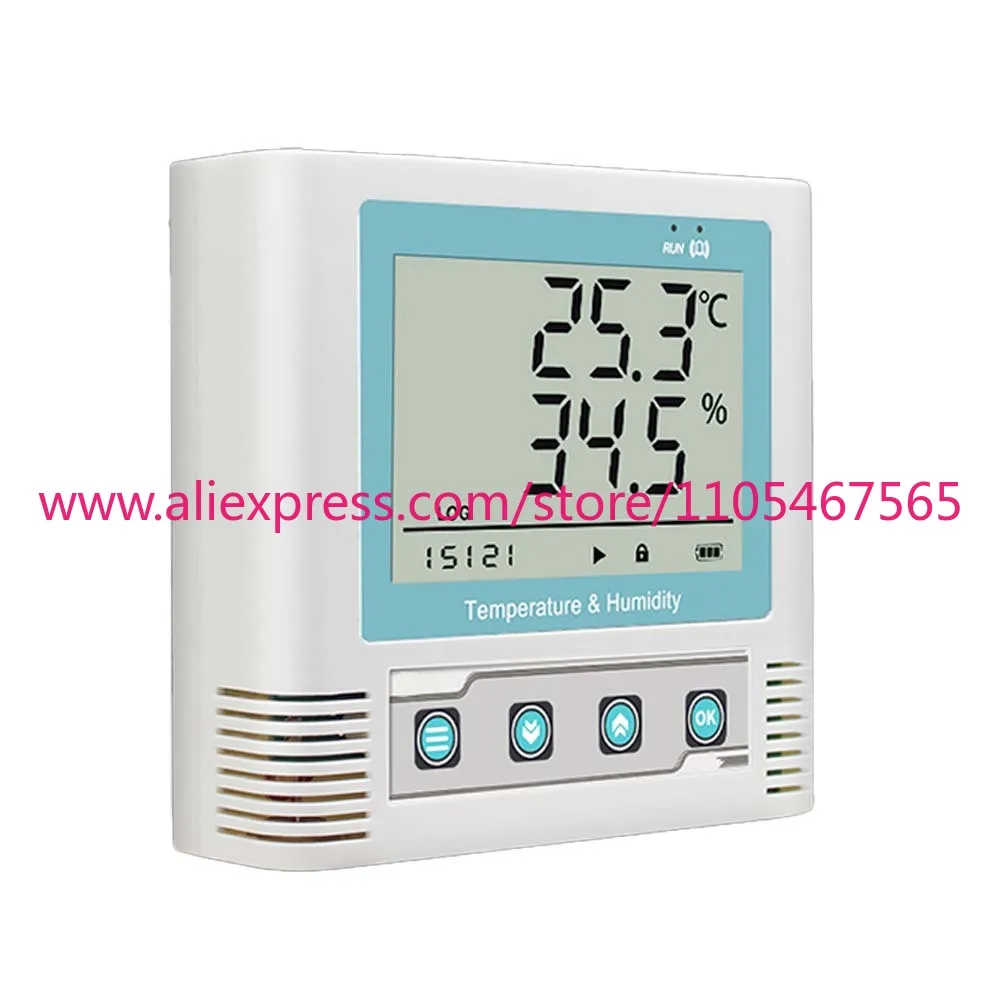 1PCS intelligent real-time temperature and humidity data recorder LED display, waterproof, battery powered