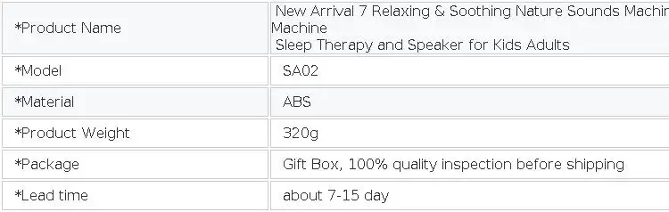 White Noise Sound Machine Relaxation with 7 Soothing Sounds Bluetooth Speaker Night Light for Better Sleep Quality