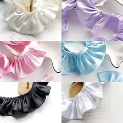 1 Yard Lace Trims Ribbon Fabric Applique Fold Ruffle Dresses DIY Sewing Supplies Craft 5.5CM Wide