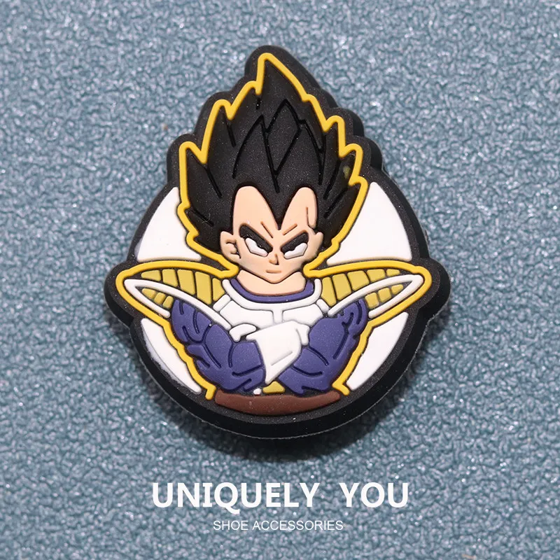 5pcs Anime Cartoon Dragon Ball Son Goku Summer Beach Shoe Buckle Accessories Vegeta Piccolo Daimao Sandals Decoration Toy Gift