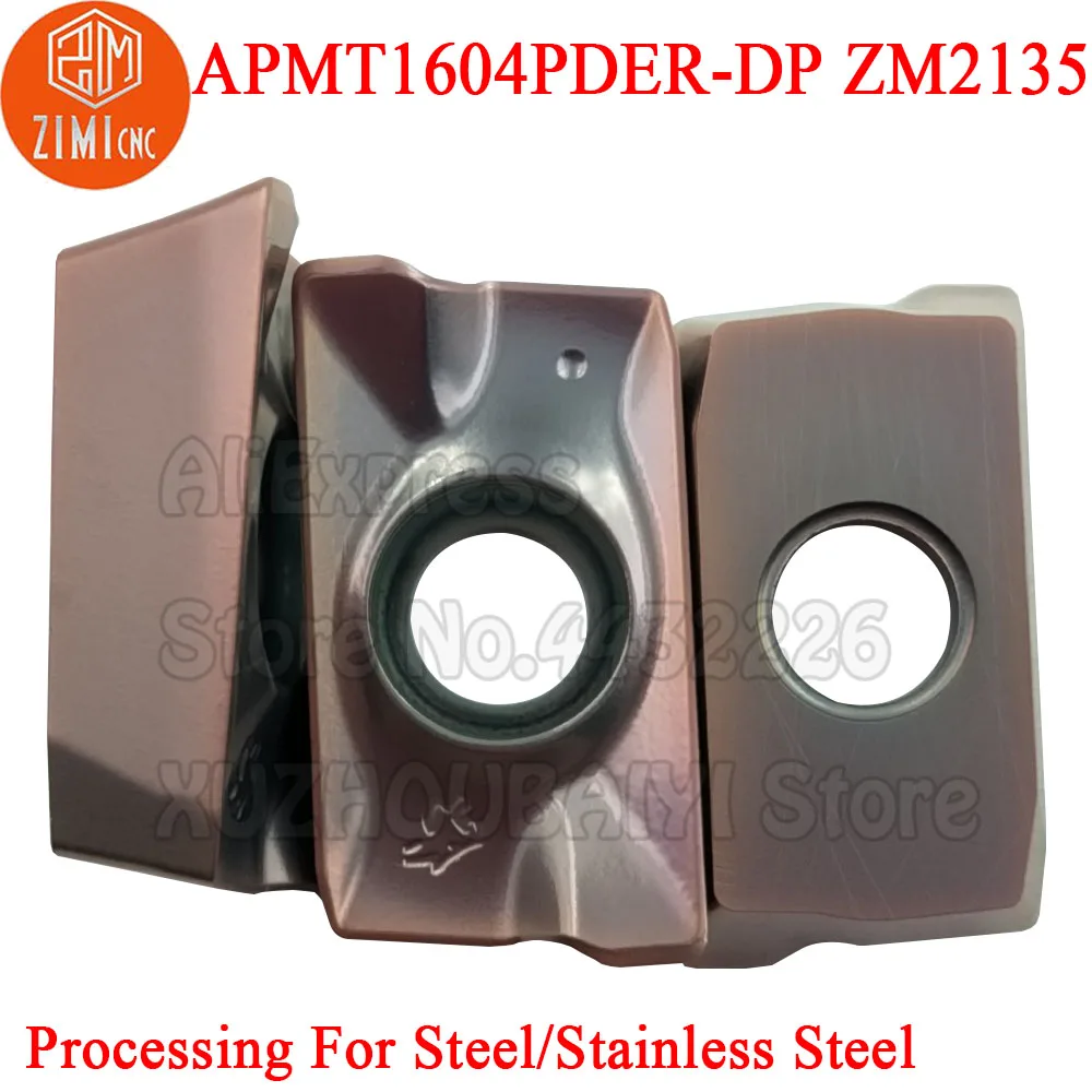 10Pcs APMT1604PDER-DP ZM2135 APMT1604PDER Dp APMT1604 Pder Apmt 1604 Carbide Frezen Inserts Draaiwerktuigen Cnc Cutter Mill Blade