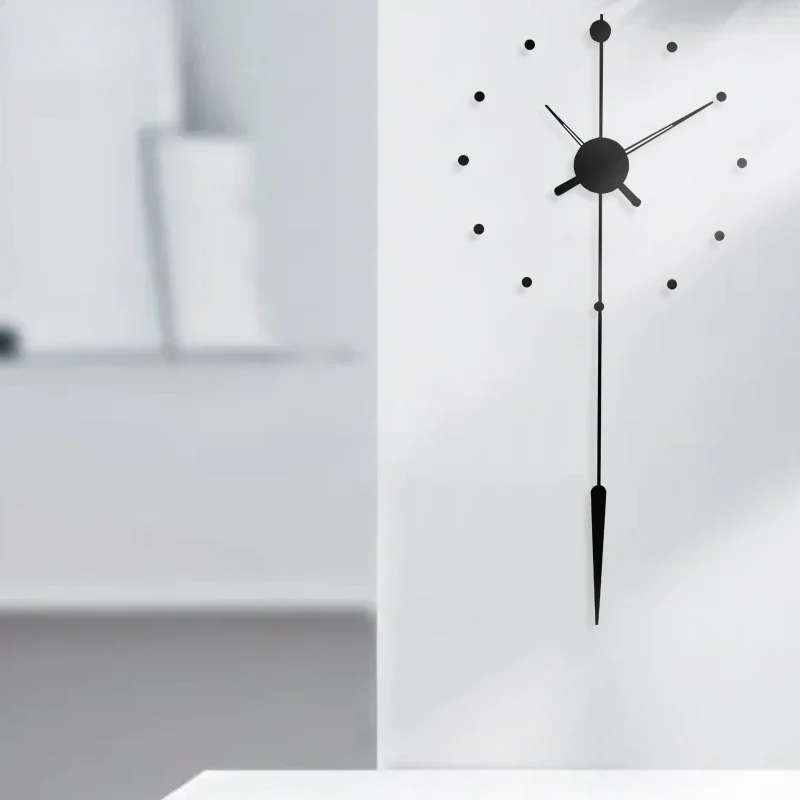 Minimalist Classic Wall Clock Black Nordic Modern Hands Art Wall Clock Automatic Fashion Light Luxury Reloj De Pared Clocks