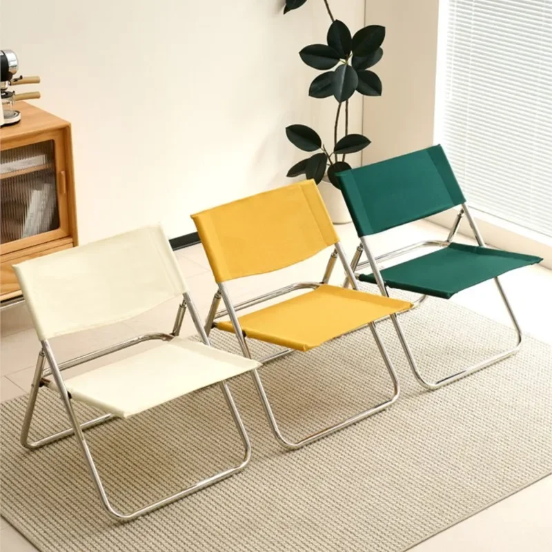 MOMO Nordic Style Leisure Folding Chair Single Backrest Design for Balcony Bedroom Living Room Outdoor Camping Use