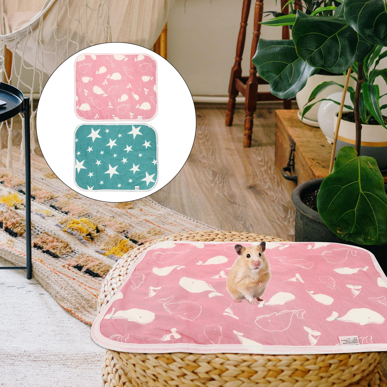 

2 Pcs Pet Training Mat Bedding for Small Pets Liner Hamster Pad Reusable Pee Pads Eva Litter Cage