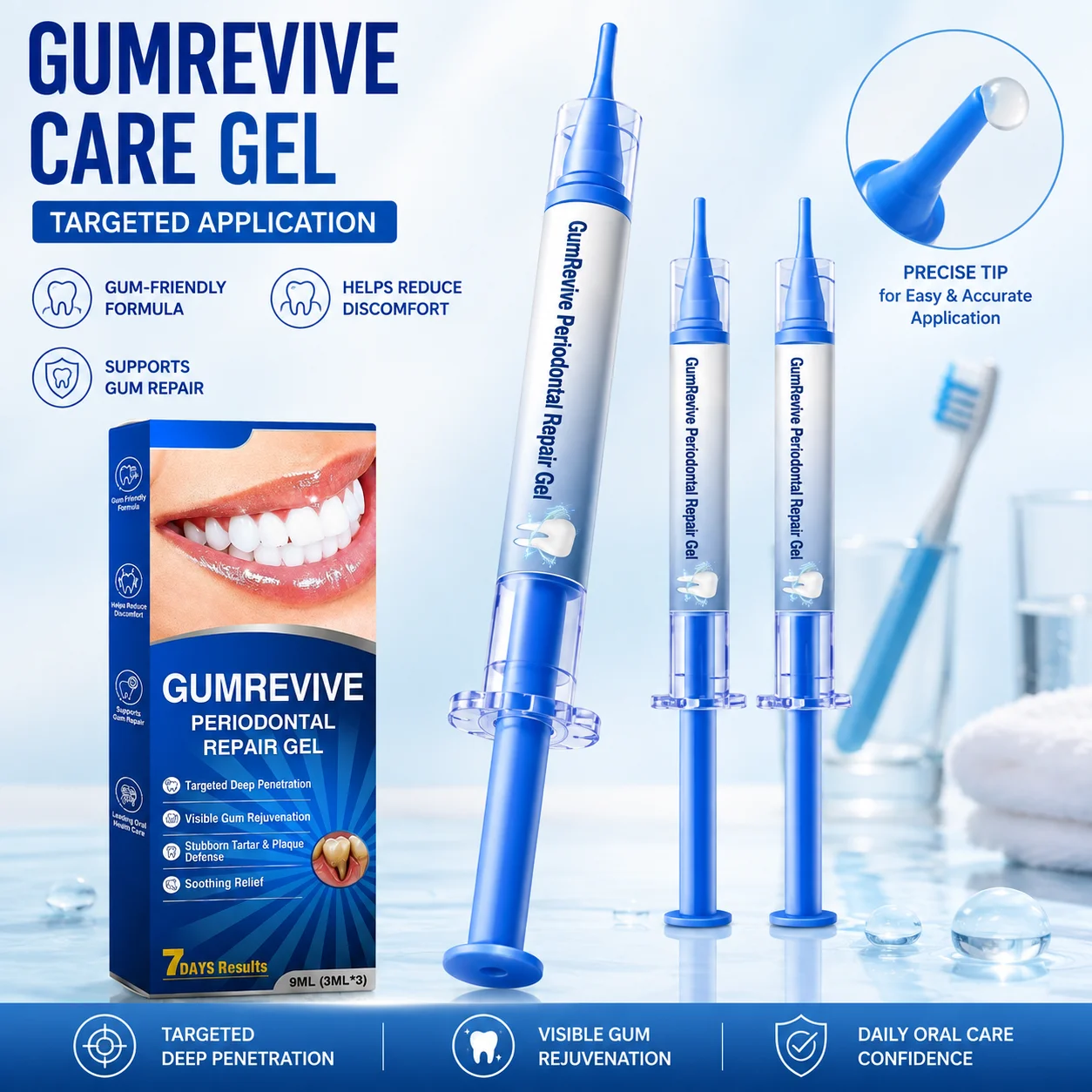 GUMREVIVE Syringe‑Type Gum Maintenance Oral Gel Gentle Comforting Mouth‑Care Essence Oral‑Soothing Gel For Routine Mouth‑Fresh