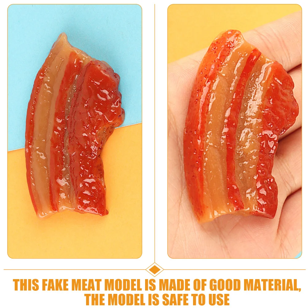 6 قطعة محاكاة اللحوم وهمية الغذاء لديكور المطبخ مطعم الدعامة الطرف الديكور التصوير اللحوم نموذج التظاهر
