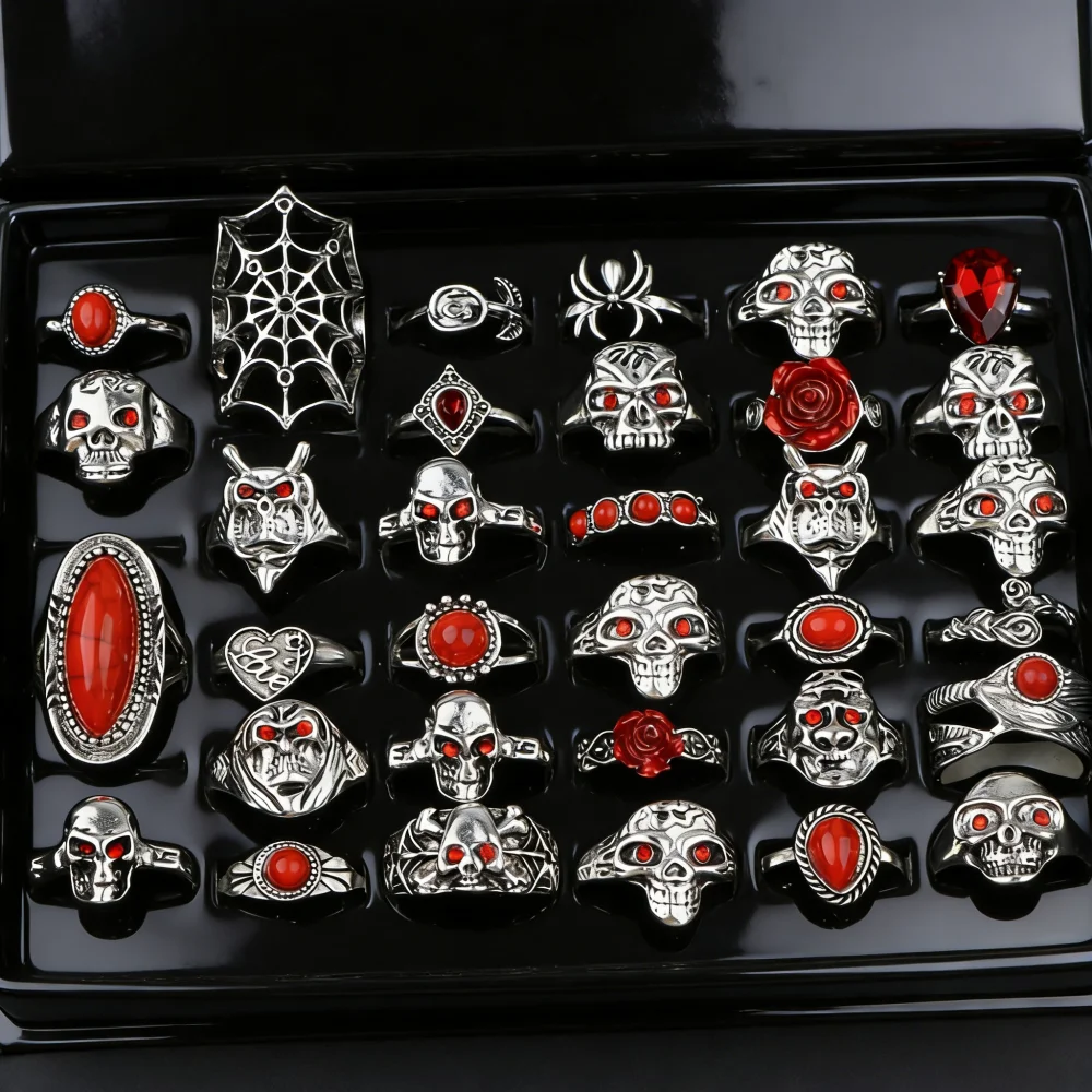 10/20/30Pcs/Lot Fashion Gothic - Gothic Skull Ring review and price