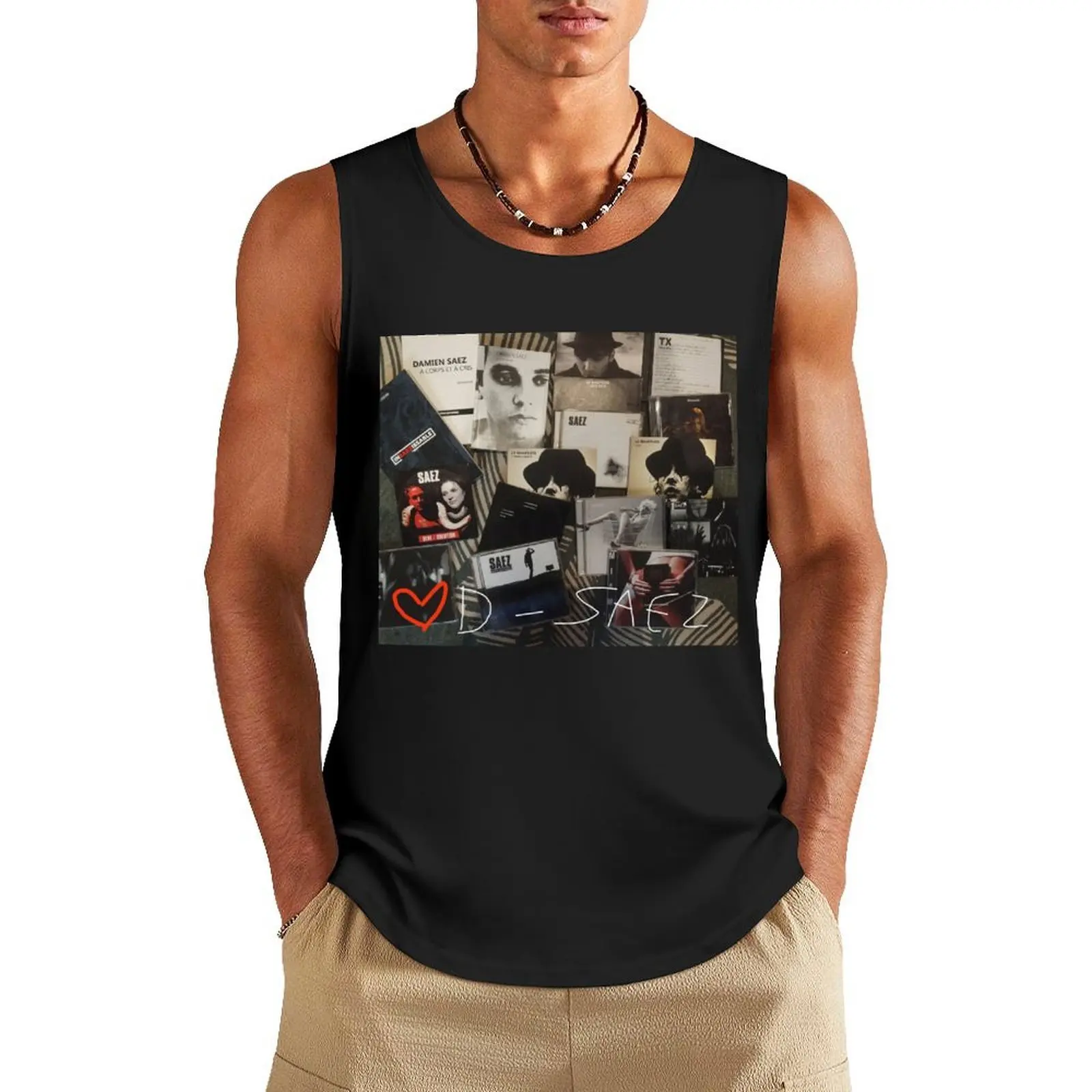 

Damien SAEZ CD and book collection Tank Top man vest clothes for men summer t-shirt Men's