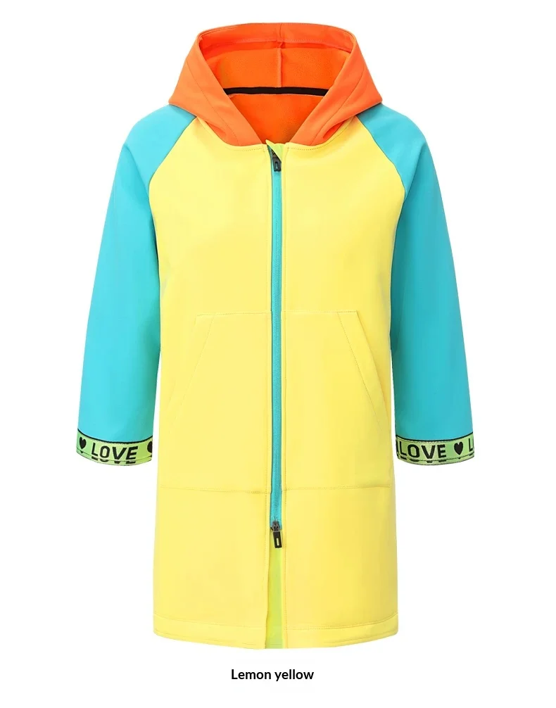 Winter-Schwimmtrainings-Bademantel Wasserdichte Aufwärmweste für kaltes Wetter Verdickter Tauchumhang Professioneller Kinder-Badeanzug S – Detail 5