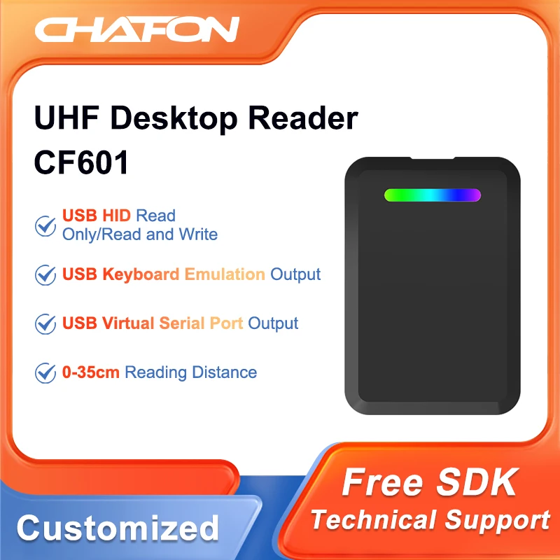 chafon cf601 rfid usb rfid reader writer iso180006c protocol com o software demo sdk usado para controle de acesso 01