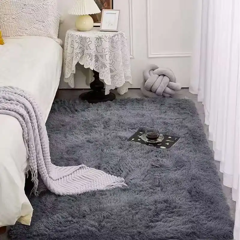 VIKAMA Batik-flauschige Teppiche für Wohnzimmer-Dekoration, Nachttisch-Teppich, warme Plüsch-Fußmatten, Kinderzimmer-Spielmatten, pelziger Teppich – Detail 19
