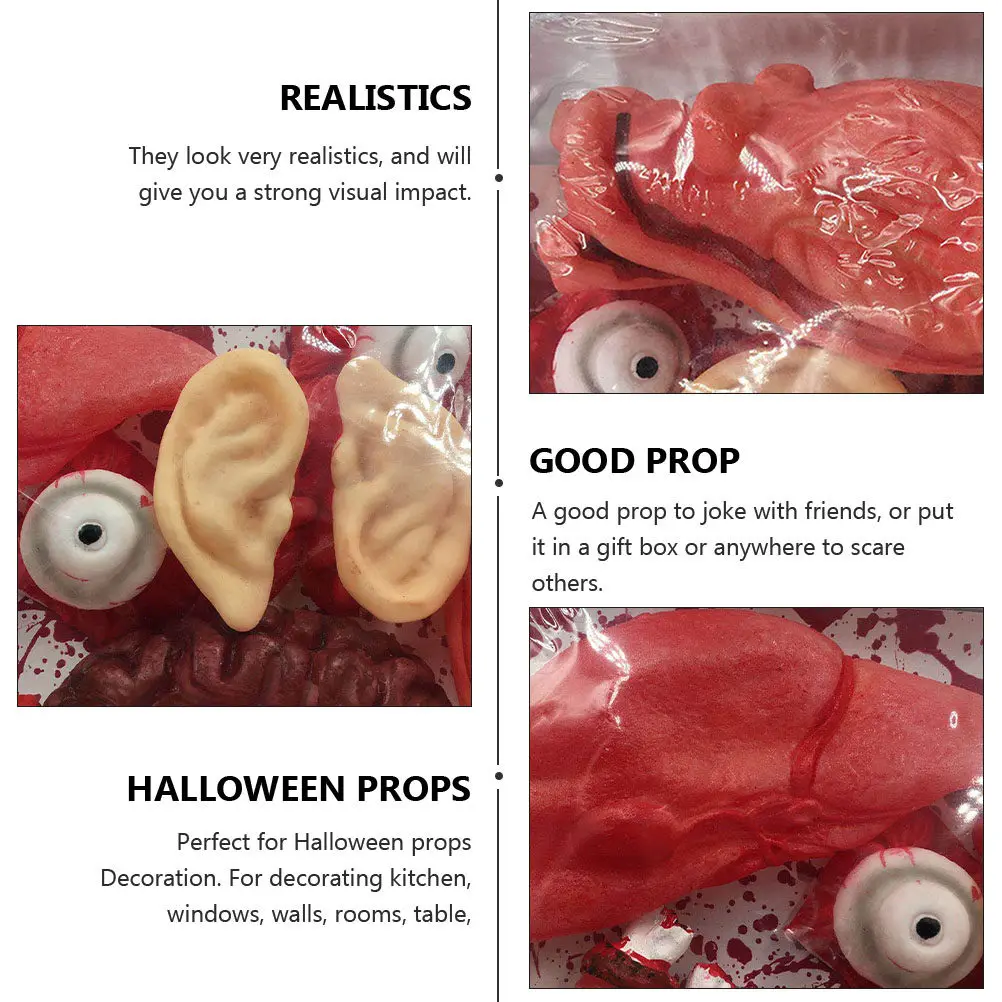 

2 коробки: Набор жутких органов для Хэллоуина, реалистичные страшные декорации для вечеринок, дома с привидениями, украшения для стола и окон, товары для Хэллоуина