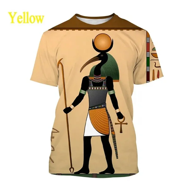 

Hot Thoth Mythic 3D Printed Short Sleeve T-Shirt Casual Fashion Egyptian God Moon God Wisdom God Short Sleeve Unisex Top T Shirt