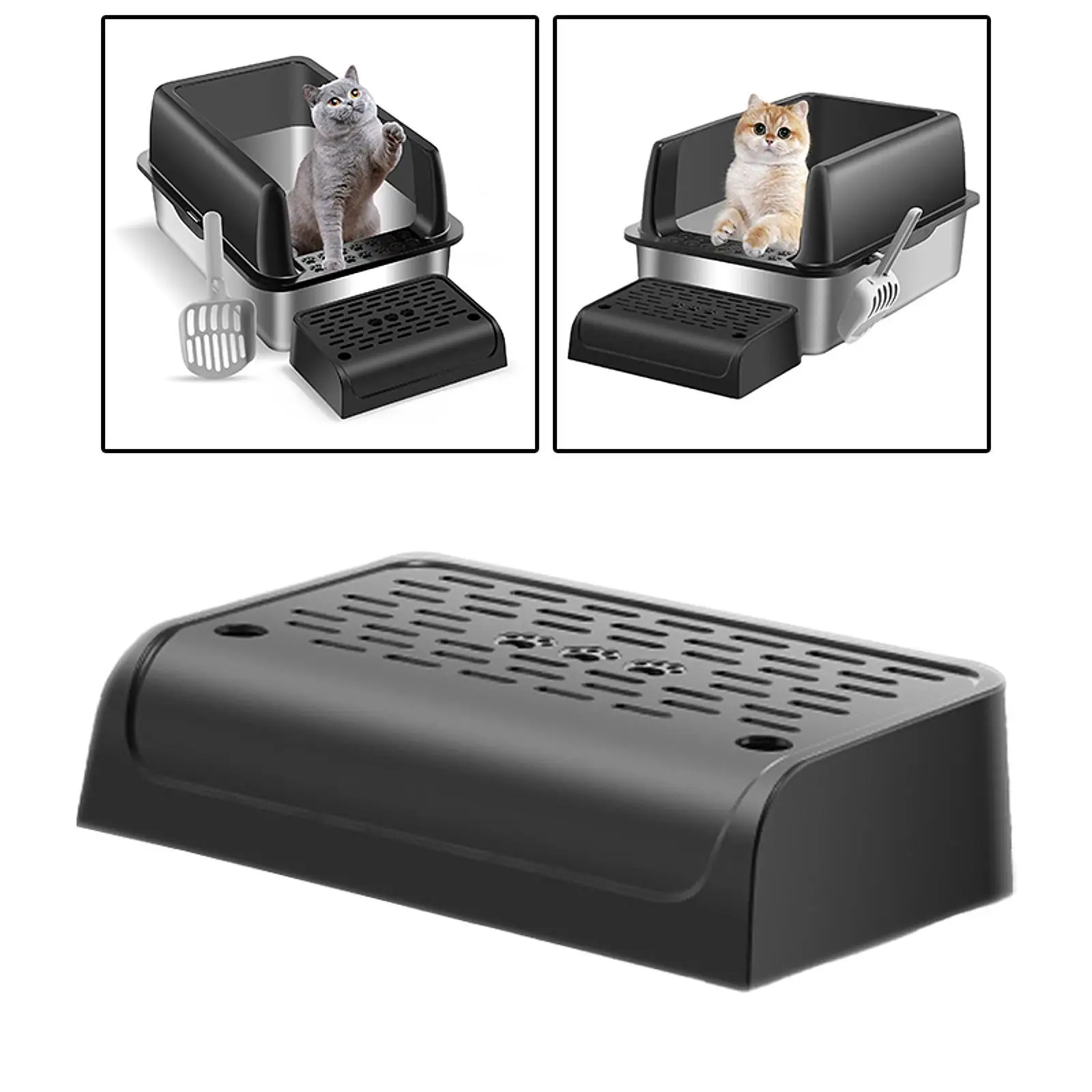 Cat Litter Step and Stair Keep Tidy for Pet Litter Tray Bedroom Indoor Cats