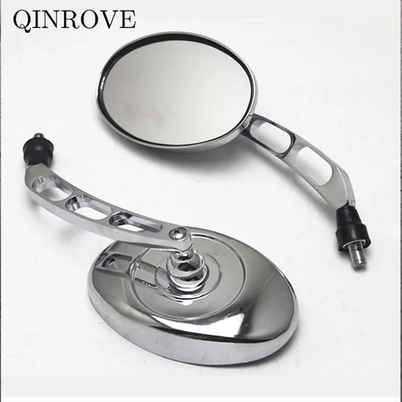 ABS 8 10mm Motorcycle Mirrors White Glass Chrome Mirror Universal For Yamaha XMAX NMAX 125 155 Xcity Kawasaki Suzuki GSR 600 750