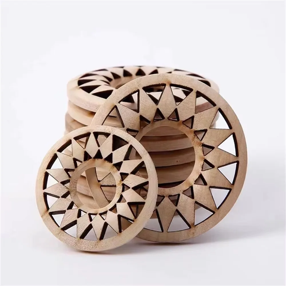 20pcs Creative 35/50mm Hollow Sunflower Base Wooden High Quality Base Decoration Crystal Ball Stands Home Decoration