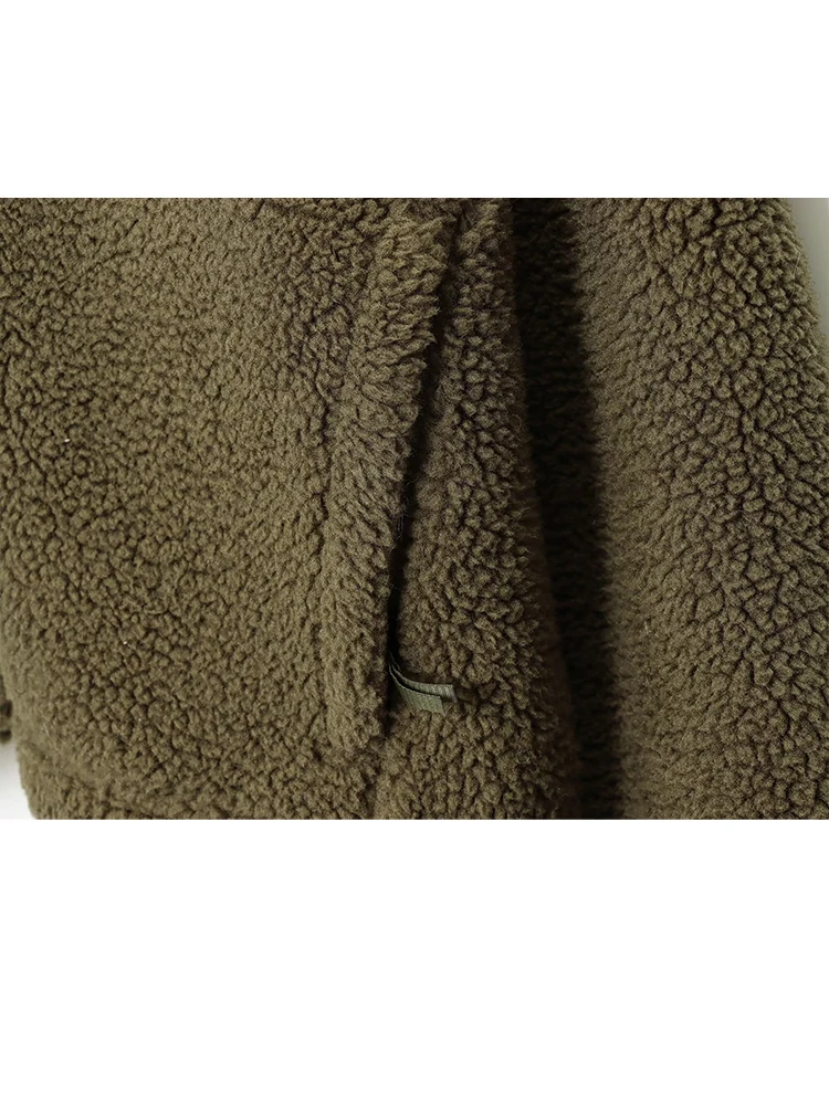 HH frauen 2025, Winter Neue Lose Beiläufige Teddy Samt Sport Top Weibliche Einfache Vielseitig Zipper Langarm Pullover Jacke mujer