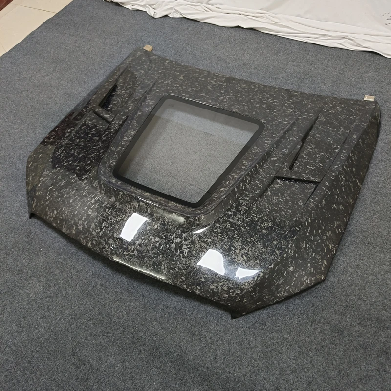 New W205 C43 C200 C250 C300 Transparent Forged Carbon Fiber Hood with Screws for C-Class 2016-2021