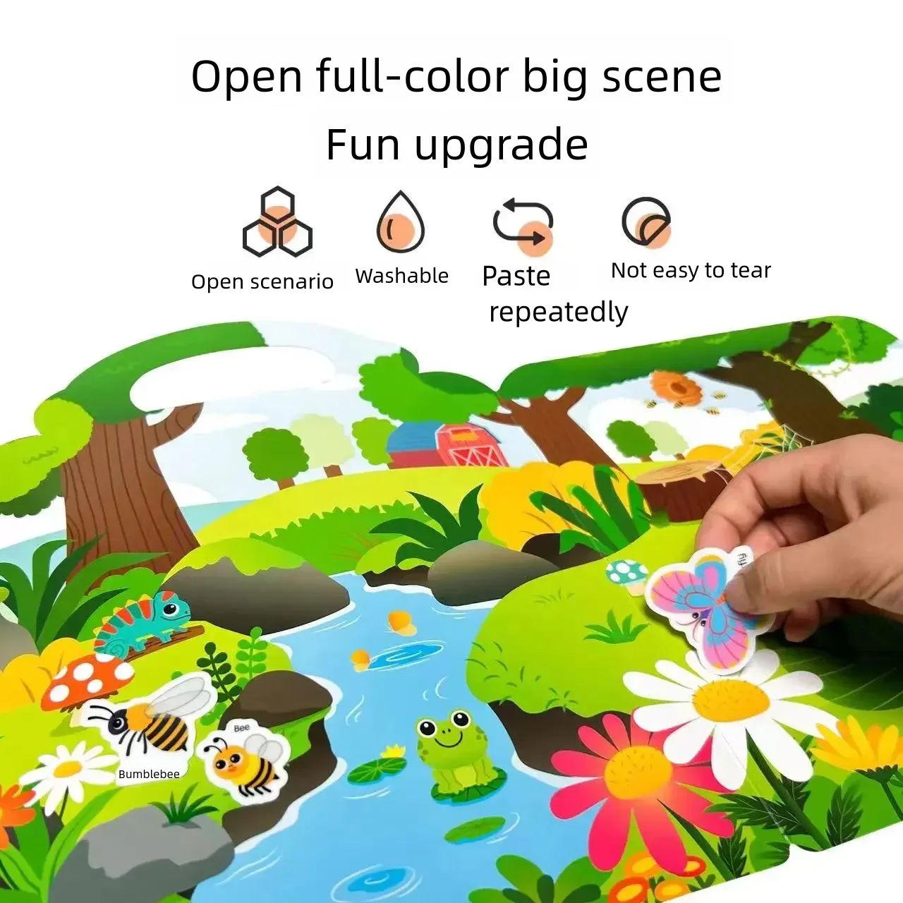 Reusable Sticker Book Early Education Scene DIY Puzzle Game Focus Cultivation Enlightenment Classic Toys for Child Age 2-4 Gifts