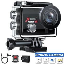 Sports Action Camera 4K 30FPS 20MP Digital Video Camcorder 170° Wide Angle EIS  with External Microphone Remote Control