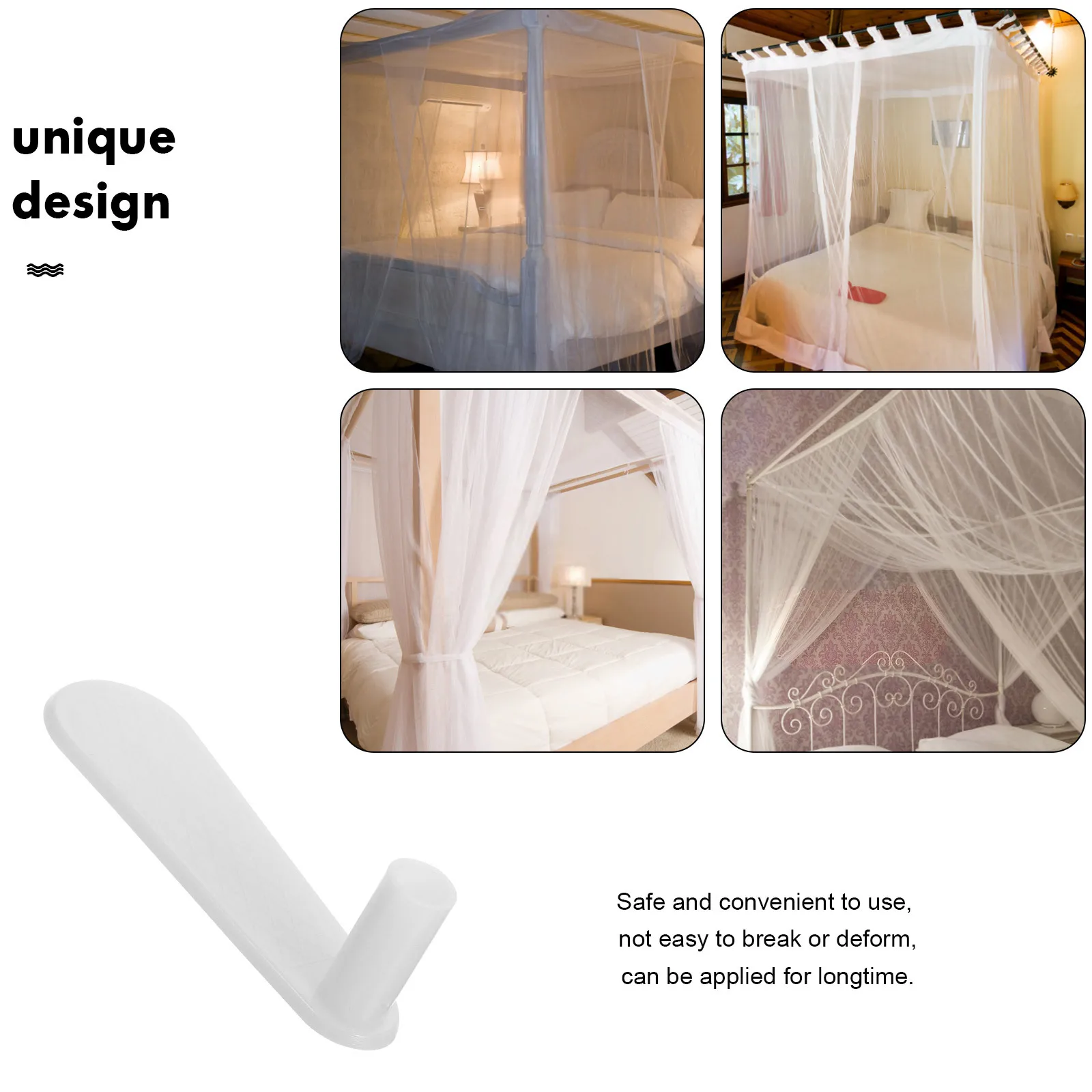 

4pcs Net Bracket Presser Foot Plastic Reusable For Bed Netting Rod Support Dorm Tent Accessories Bed Curtain Holder Covers