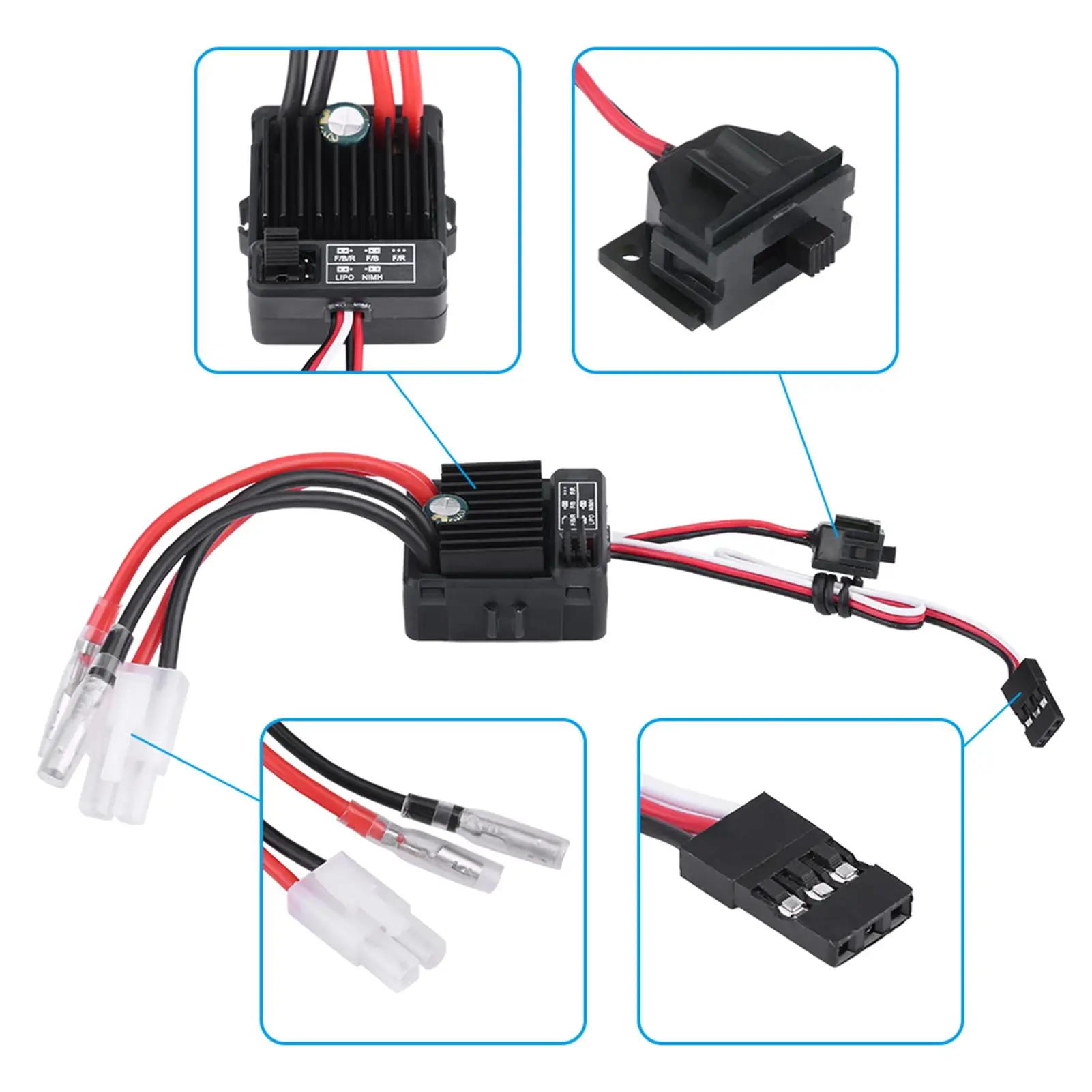 60A ESC RC Car ESC RC Car ESC Brushed Waterproof Brushed 1060 60A ESC for Monster Touring RC Car Truggy 1/10 RC Car ESC