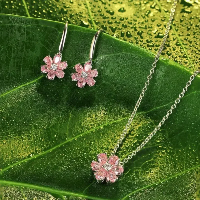 Ruif 2024 heißer Verkauf s925 Silber Halskette mit Hauptstein rosa Zirkon-perfektes Geschenk für Frauen