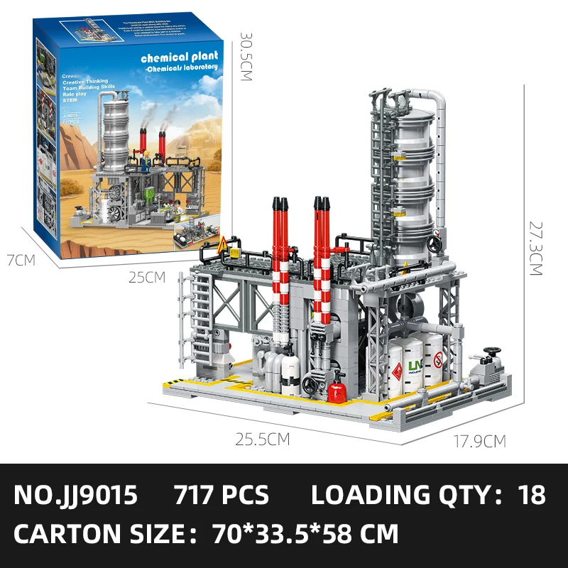 

JJ9015 серия химических растений, 717 шт., лабораторный природный газ, сделай сам, модель в сборе, детские развивающие строительные блоки, игрушки