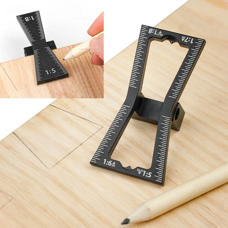 

Aluminium Dovetail Marker Dovetail Jig Guide 1:5-1:6 1:7-1:8 Precise Wood Joints Dovetail Marking Gauge Template Woodworking