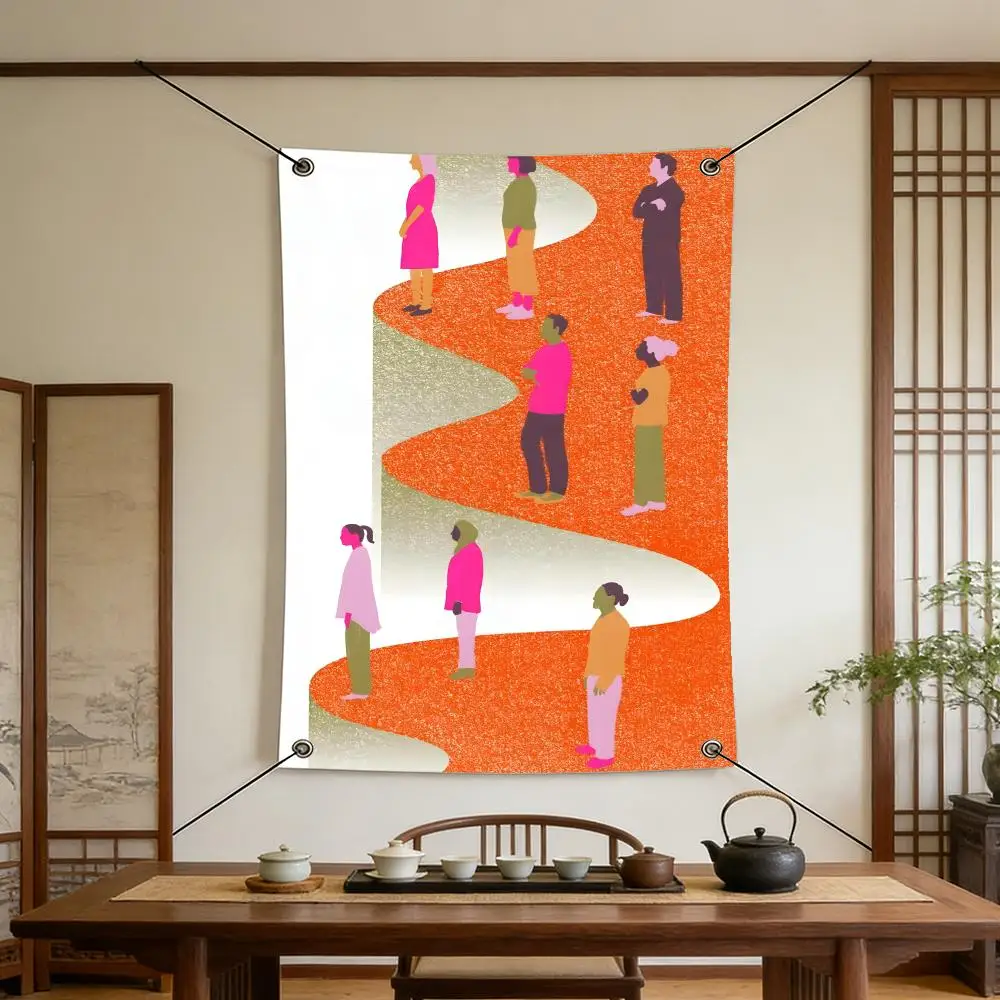 Artist R-Rachel Sender Flags Warm Home Flag 4 Grommets Wrinkle Free Indoor Outdoor