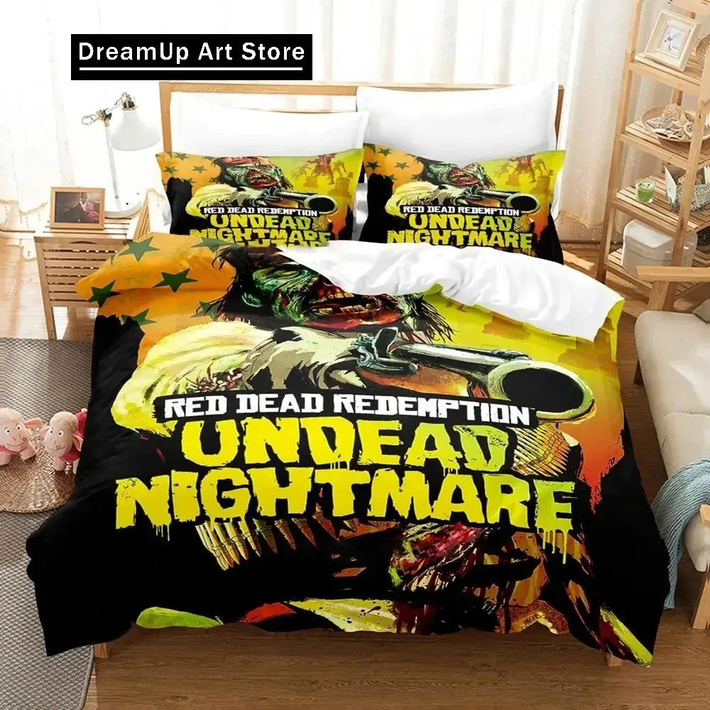 Game Undead Nightmare Red Dead Redemption Bedding Set Boys Girls Twin Queen King Size Duvet Cover Pillowcase Bed boys Adult