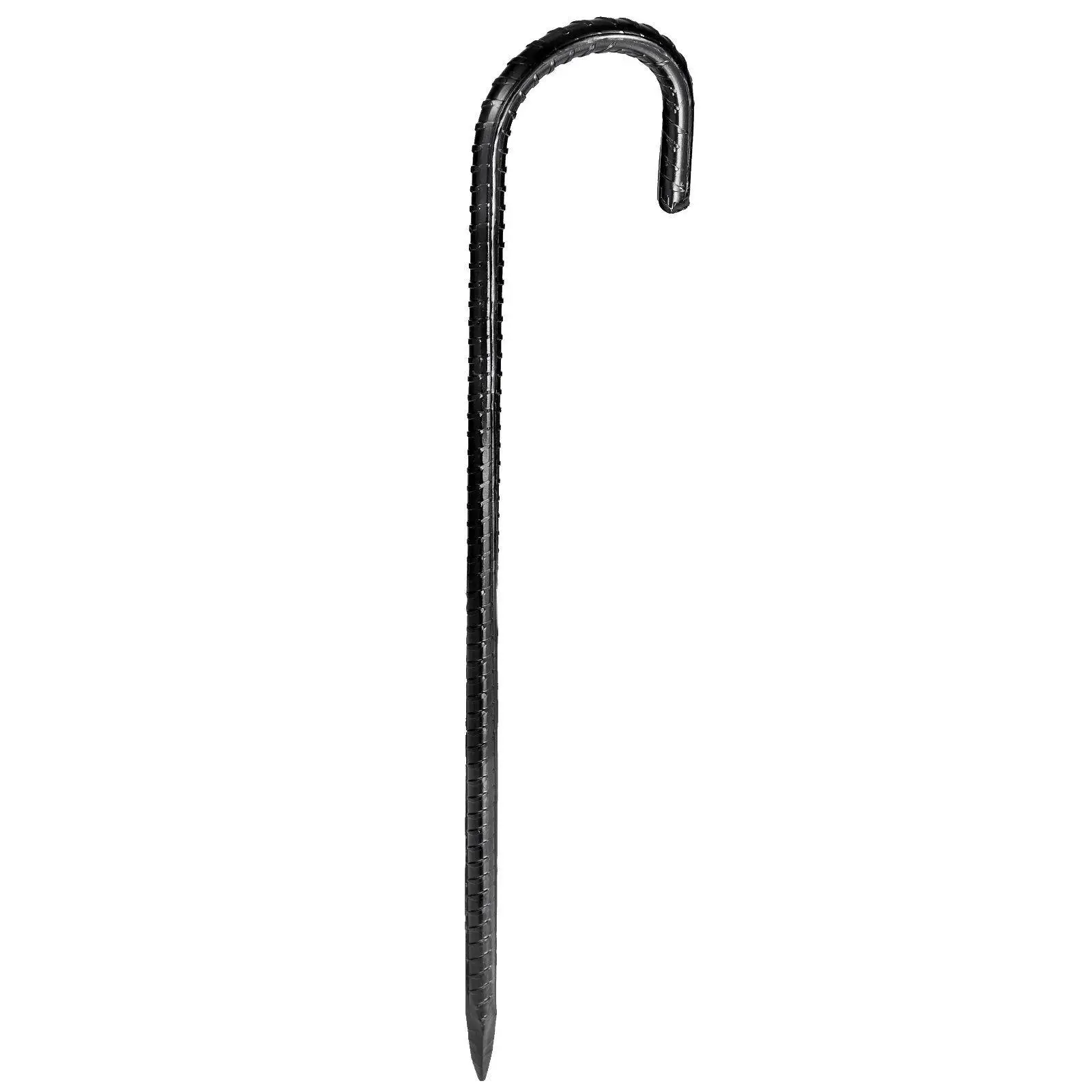 

16in 24-Pack J Hook Rebar Stakes 0.4in Thick Steel with Threaded Surface for Enhanced Grip Strength