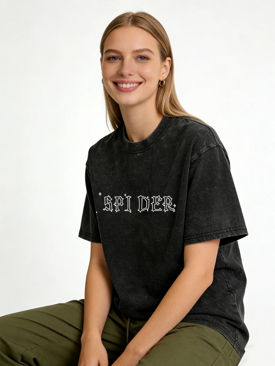 

Винтажная футболка с рисунком SPIDER для мужчин и женщин, повседневная удобная уличная одежда большого размера, мужские хлопковые футболки в стиле ретро