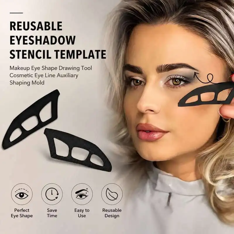 Washable Eye Shadow Shape Stencil Reusable Makeup Auxiliary Mold Eye Line Drawing Template Tool