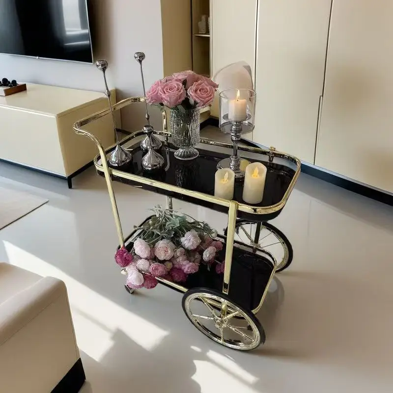 【Best-selling】Dining Car Storage Shelf Living Room Bedroom Bathroom Mobile Trolley