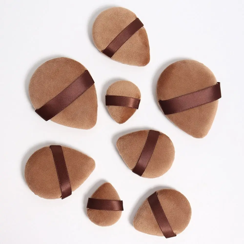 Professional Velvet Cosmetic Powder Puff Brown S/M/L Makeup Sponge Blush Super Soft Thumb Air Cushion Puff Makeup Puff