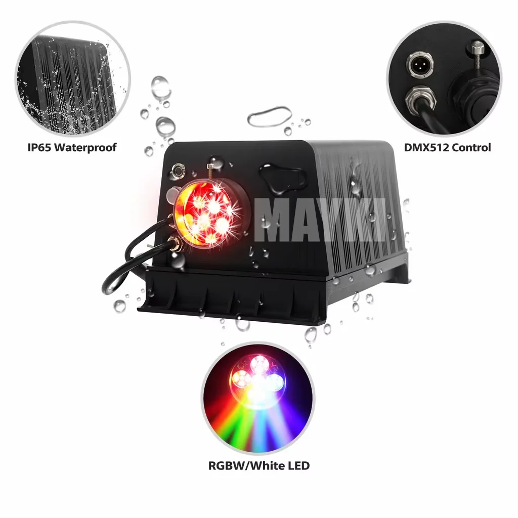 60W RGBW DMX Twinkle Wheel Fiber Optic LED Illuminator Starry Swimming Pool LED Pond Fiber Optic Lights