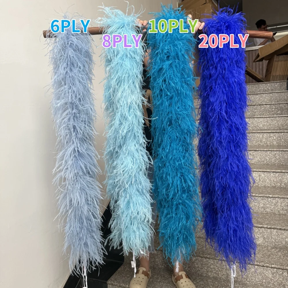 Natural Ostrich Feather Scarf 1.5Meter Fluffy Ladies Shawl 6/10ply Warmth Choice Boho Chic Winter Fashion Accessory Elegant Gift