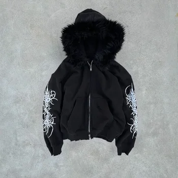 אופנה רחוב Y2k אוסף מגוון של קפוצ 'ונים מזדמנים zip עד גברים נשים גברים נשים נוח קרדיגן מעובה נוח קרדיגן מעובה