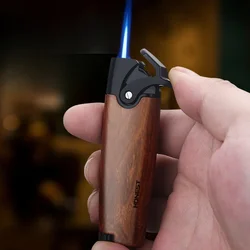 HONEST Mini Metal Windproof Gas Lighter Blue Flame Turbo Jet Recycling Cigar Multifunctional Lighter Survival Tool Men's Gift