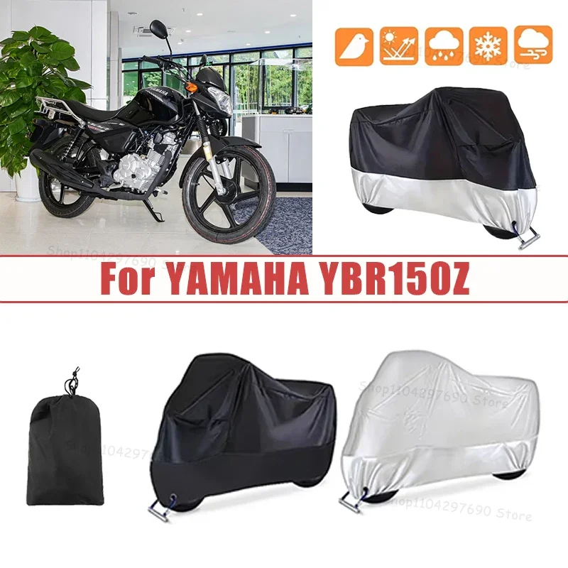 210D Oxford Motorcycle Cover Waterproof All Season UV Protection For YAMAHA YBR150Z Anti-Tear Windproof Motorbike Cover