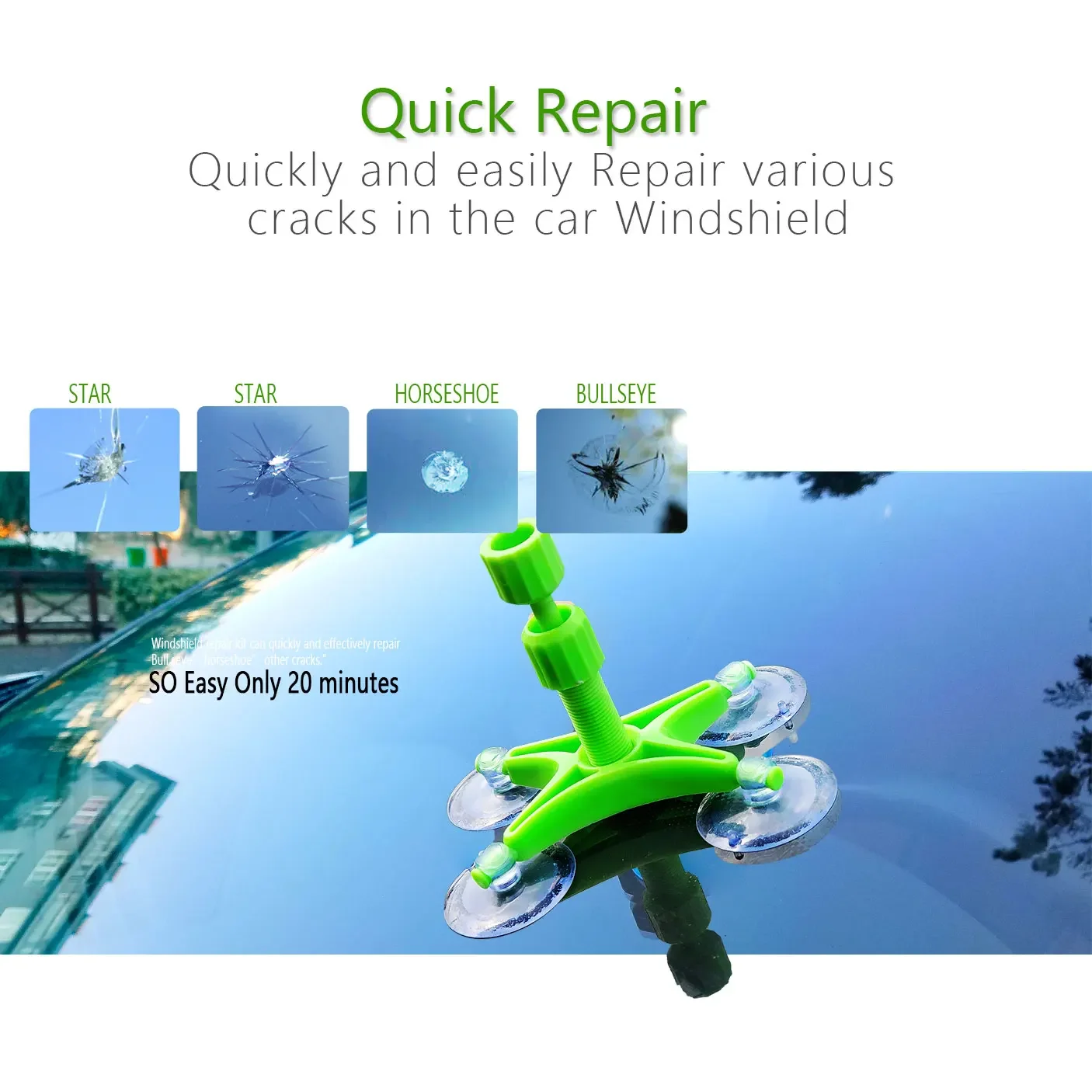 

Car Windshield Repair Resin Kit Tools Windscreen Break Scratch Restoration Protective Stickers Glass Cleaner Care No Trace Wash