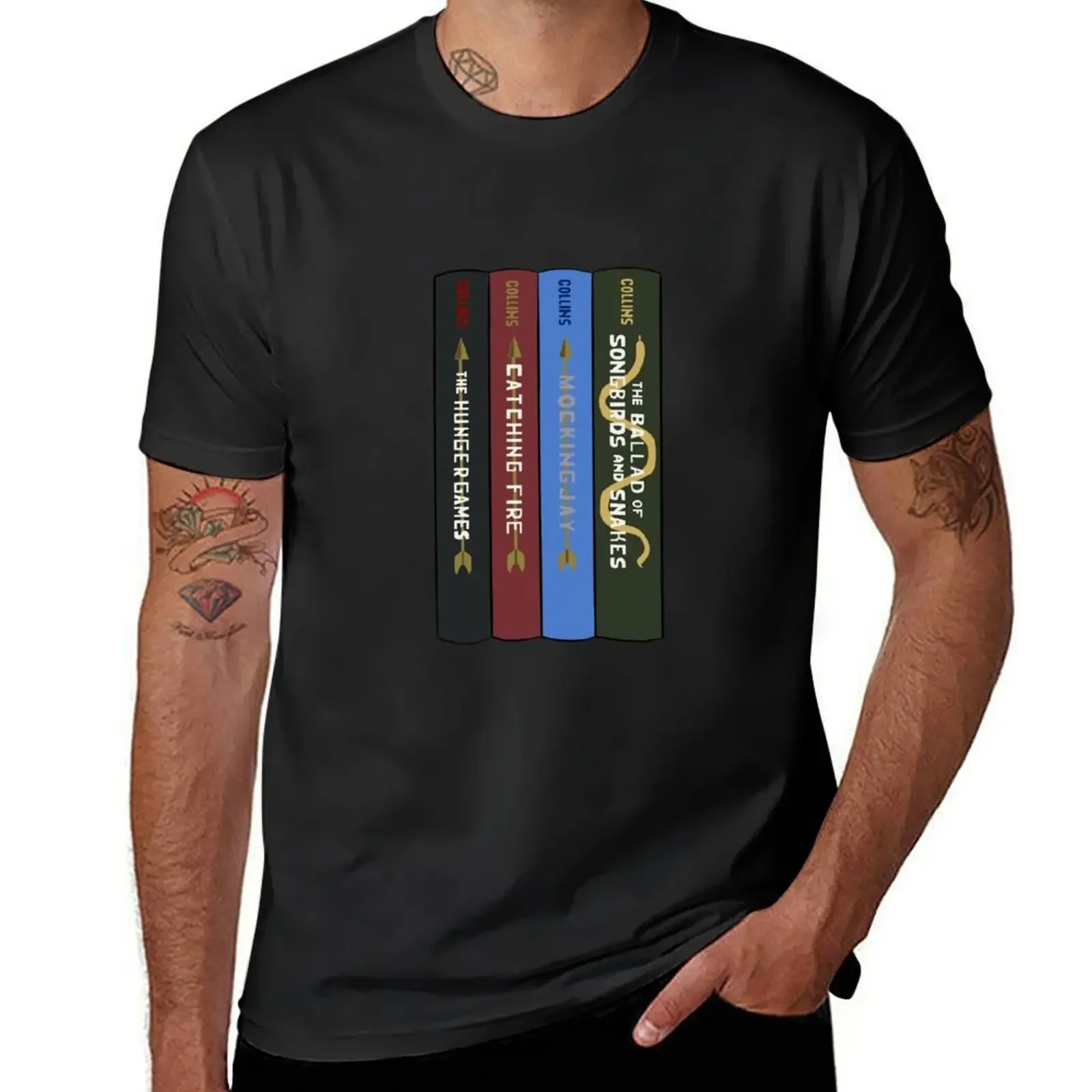 

The hunger games series book stack T-Shirt Funny t-shirt essential t shirt funny gifts Aesthetic clothing mens t shirts