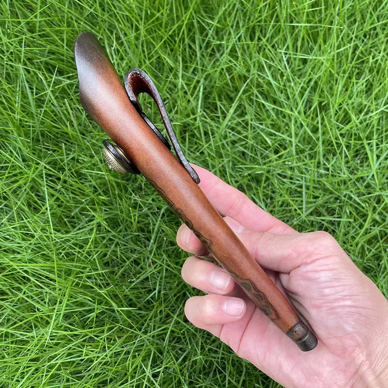 

Fixed Blade Knife Holder Embossed Cowhide Scabbard Pocket Knife Cover Leather Sheath Case Camping Knife Holsters Belt Buckle