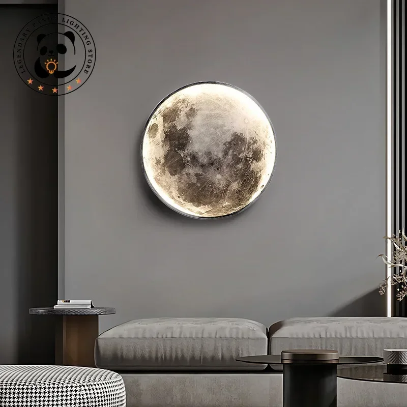 Modern LED Moon/the Earth Dimmable Wall Lamps Light Luxury Indoor Living Room Bedroom Stairway Decoration Wall Sconce Lighting