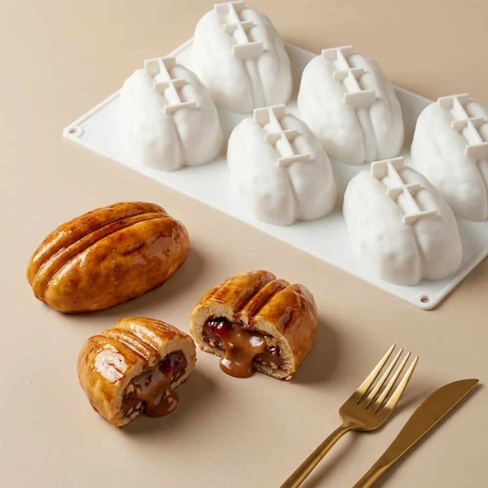 

Walnut Candle Molds DIY Handmade 6 Cavities Nut Soap Candle Silicone Mold Chocolate Bread Mousse Cake Decorative Baking Tools